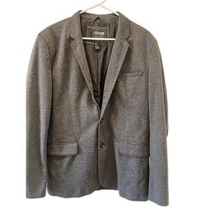 21Modern Mens Gray Blazer Jacket Size L Slim Fit Button Closure Stretch Material